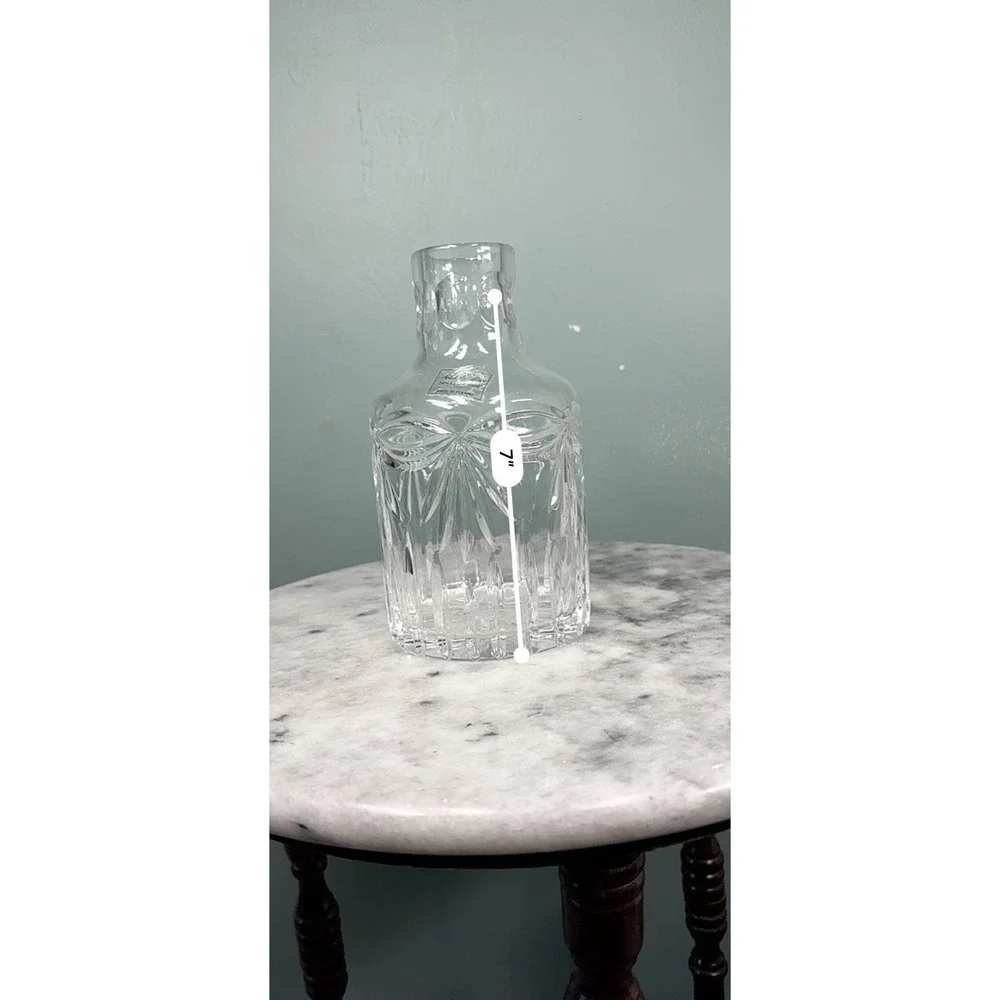 Wine Noble Excellence Crystal Cut Glass Decanter Etched Poland Clear 7